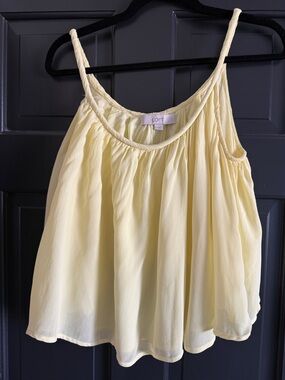LOFT Light Yellow Spaghetti Strap Swing Cami